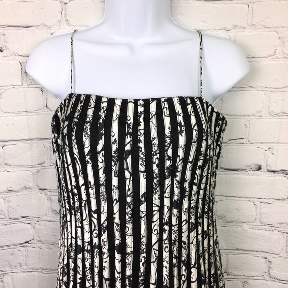 JS Collections Women's Floral Patterned Accordion Draped Black Midi Dress 8 - Picture 2 of 15